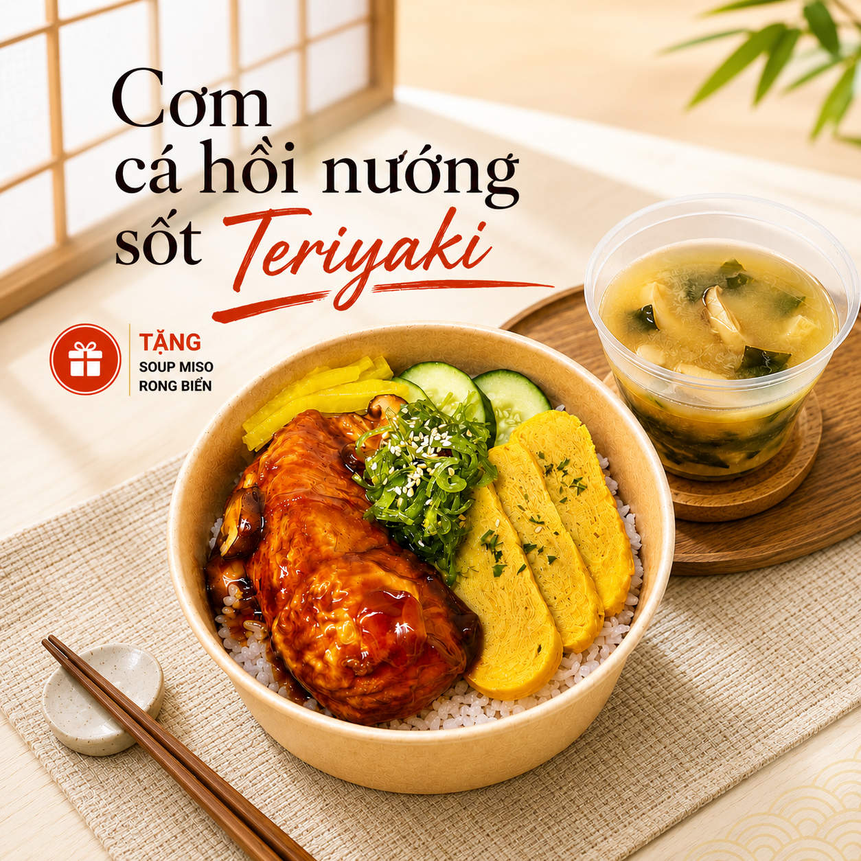 Cơm cá hồi nướng sốt Teriyaki
